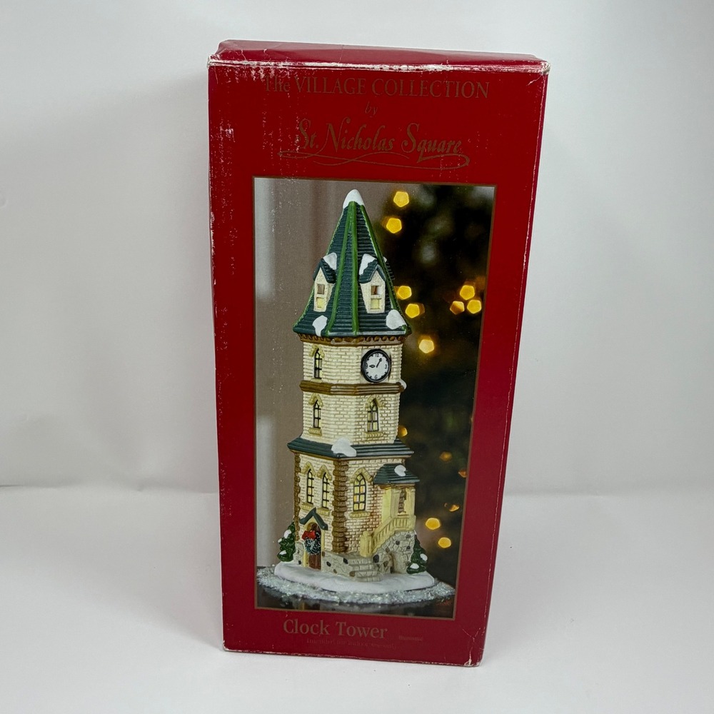 St Nicholas Square Village Collection Illuminated Clock Tower Christmas Decor